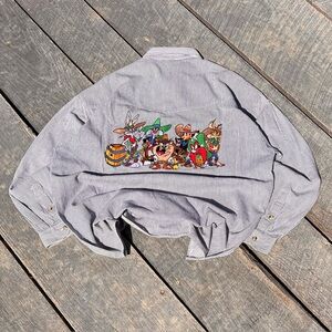 Vintage Looney Tunes Western Button Front Shirt
